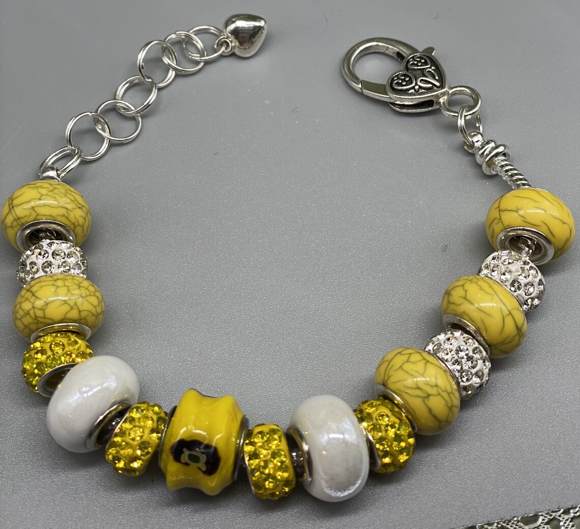 PandoraLike Yellow Bracelet Etsy