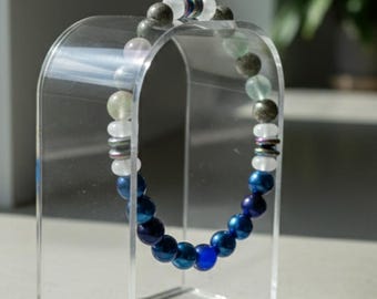 Focus Flow Bracelet – Blue Tiger Eye and Selenite for Clarity and Calm
