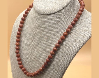 Red Jasper Necklace, Genuine Red Jasper, grade A+ Quality, length is approximately 18", choose between 6mm or 8mm bead size, handcrafted