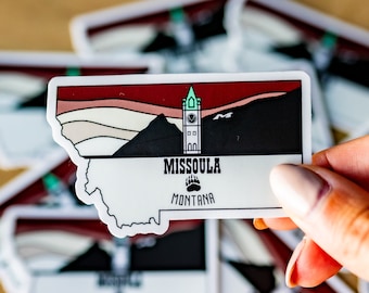 Missoula Montana Sticker - laptop sticker, Yeti sticker, car window sticker, RV decal, car decal, laptop home state, water bottle