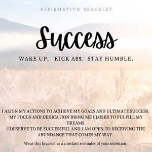 SUCCESS Affirmation bracelet / Self - Awarness Jewelry / Minimalist Dainty Birthstone Bracelet / Yoga Healing crystals/ Women bead bracelet