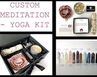 108 Mala bead, Women jewelry gift box,Best friend gift box, Crystal box kit, Meditation box, Gemstone jewelry gift box for women, Yoga kit