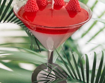 Strawberry Daiquiri Martini Candle