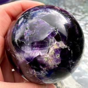 Purple Fluorite Sphere | Crystal Bliss | Healing Crystal | Third Eye Crown Chakra | Metaphysical Reiki Healing | 75.7mm image 2