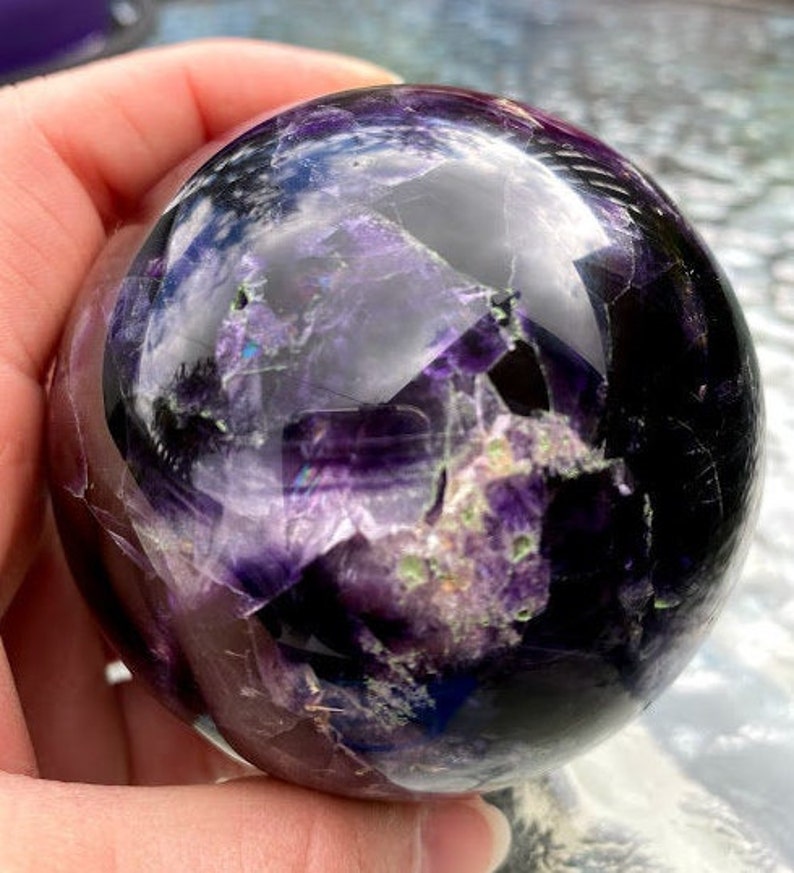 Purple Fluorite Sphere | Crystal Bliss | Healing Crystal | Third Eye Crown Chakra | Metaphysical Reiki Healing | 75.7mm image 2