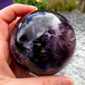 Purple Fluorite Sphere | Crystal Bliss | Healing Crystal | Third Eye Crown Chakra | Metaphysical Reiki Healing | 75.7mm image 7
