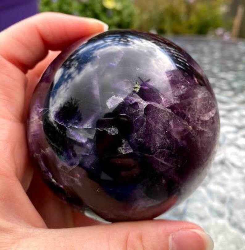 Purple Fluorite Sphere | Crystal Bliss | Healing Crystal | Third Eye Crown Chakra | Metaphysical Reiki Healing | 75.7mm image 7