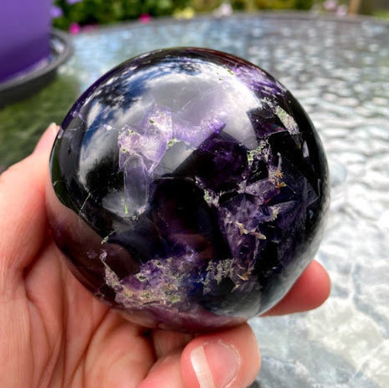 Purple Fluorite Sphere | Crystal Bliss | Healing Crystal | Third Eye Crown Chakra | Metaphysical Reiki Healing | 75.7mm image 5