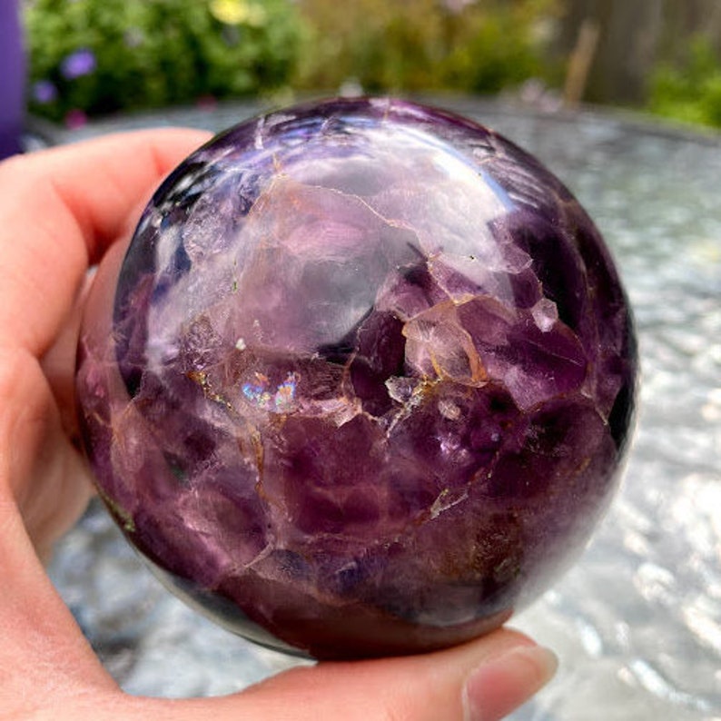 Purple Fluorite Sphere | Crystal Bliss | Healing Crystal | Third Eye Crown Chakra | Metaphysical Reiki Healing | 75.7mm image 1