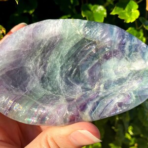 Rainbow Green Purple Fluorite Bowl | Crystal Bliss | Heart Third Eye Crown Chakra | Metaphysical Reiki Healing | 4.17" x 2.54" .76lb
