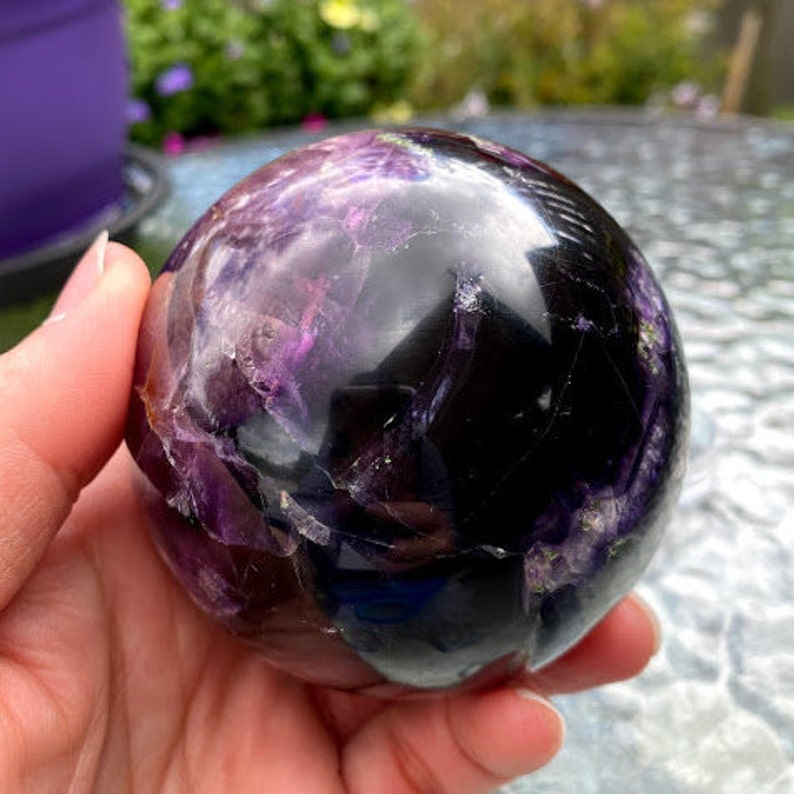 Purple Fluorite Sphere | Crystal Bliss | Healing Crystal | Third Eye Crown Chakra | Metaphysical Reiki Healing | 75.7mm image 4