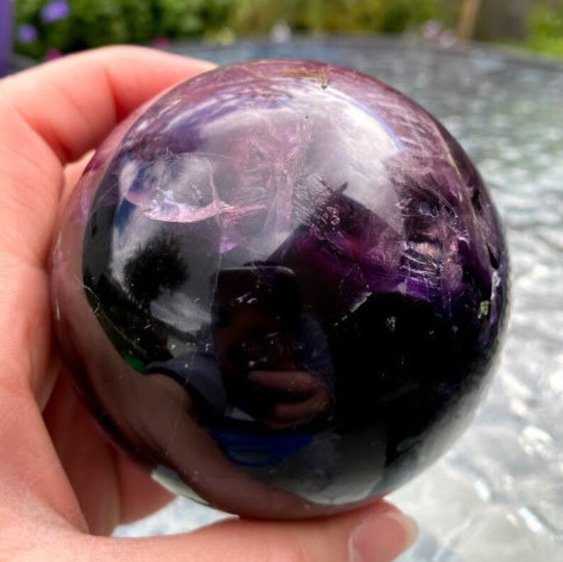Purple Fluorite Sphere | Crystal Bliss | Healing Crystal | Third Eye Crown Chakra | Metaphysical Reiki Healing | 75.7mm image 9