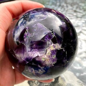 Purple Fluorite Sphere | Crystal Bliss | Healing Crystal | Third Eye Crown Chakra | Metaphysical Reiki Healing | 75.7mm image 3