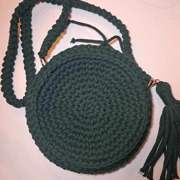 Handmade crocheted tote bag, Scandinavian style, crocheted purse, knitted purse, reusable