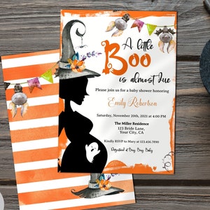 Little boo Baby Shower Invitation, Halloween baby shower invitation, Gender Neutral Halloween Baby Shower Invite