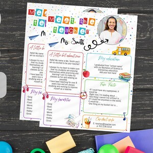 Rencontrez votre professeur Flyer, Flyer de rentrée scolaire, Editable École portes ouvertes, Printable Pta Pto Flyer, bricolage numérique