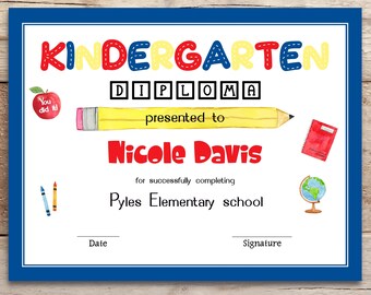 Diplôme de maternelle, certificat d’école de 1ère année, diplôme d’études supérieures, certificat modifiable, diplôme d’école primaire, diplômé du primaire