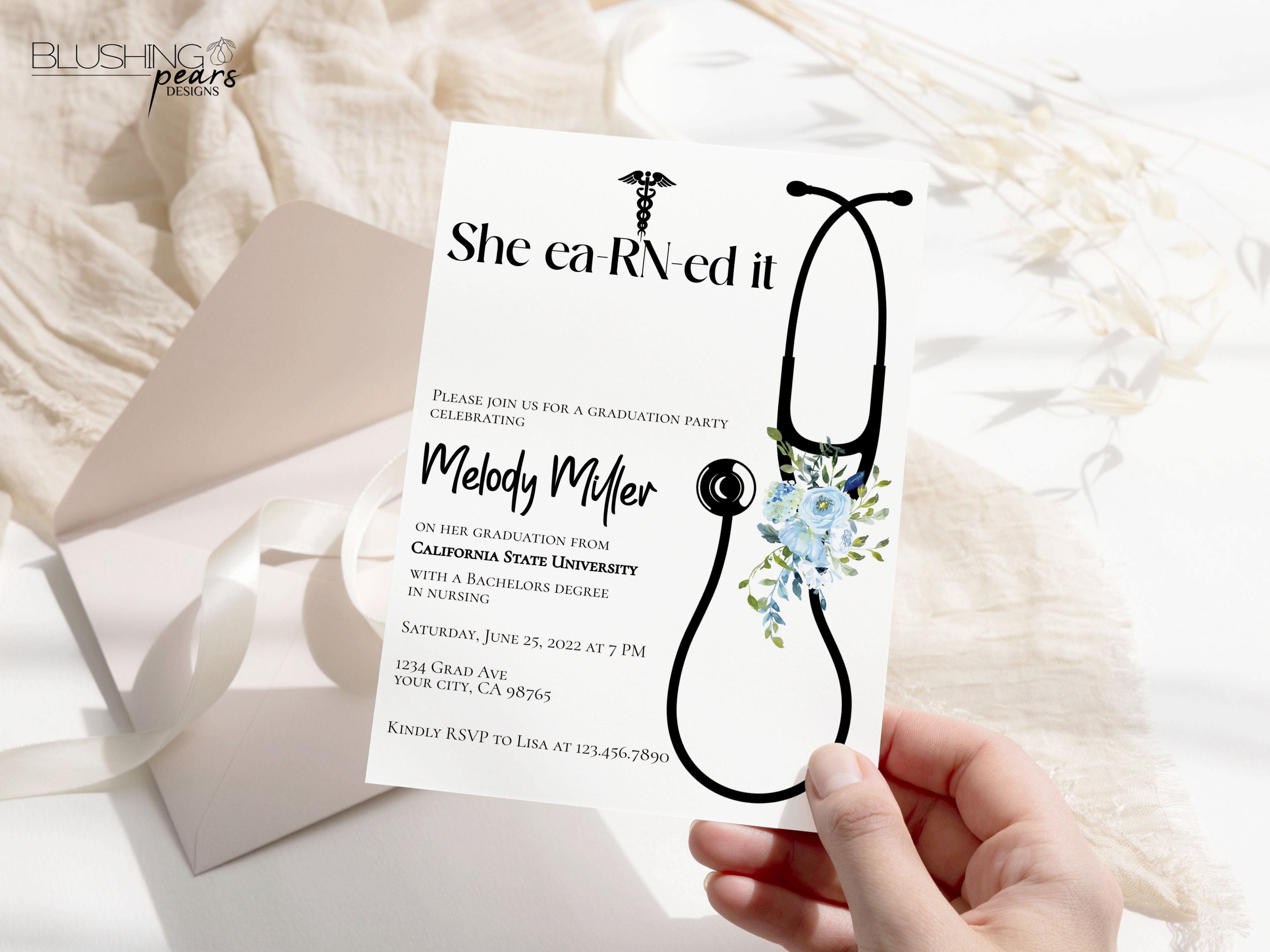 Nurse Graduation Invitation, Nurse Invitation, Safety First Party