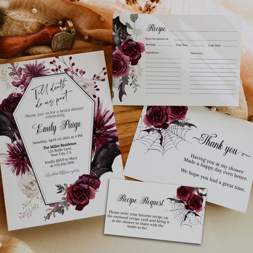 Halloween Bridal Shower Invitation Til Death Do Us Part Etsy