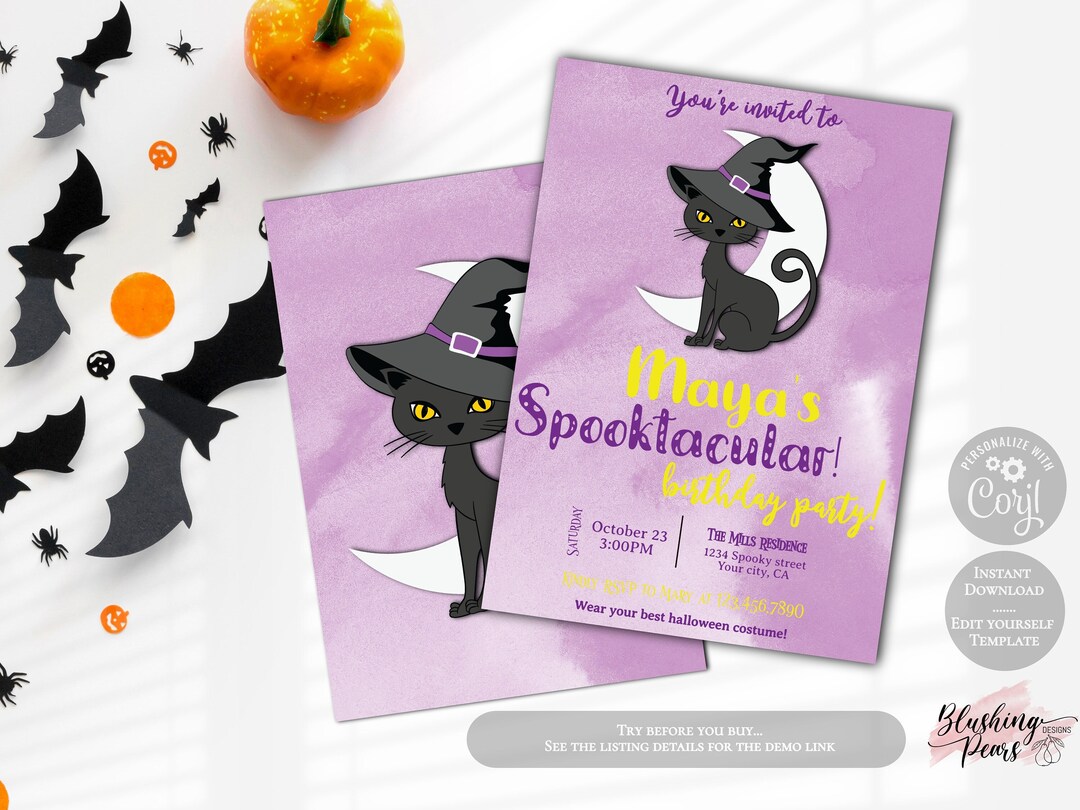 Halloween Birthday Party Invitation, Halloween Invitation, Spooktacular