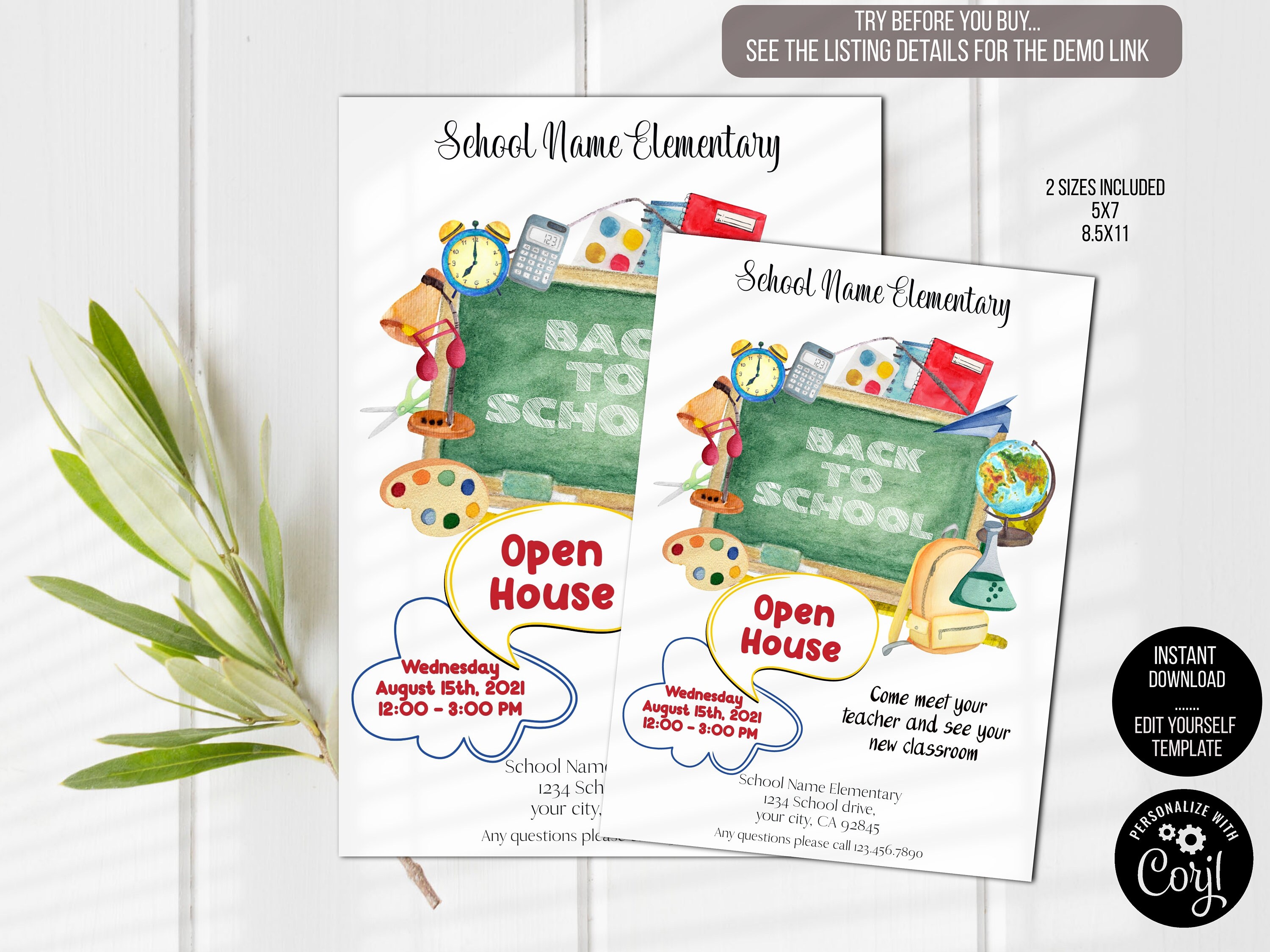 Back to School Open House, Meet Your Teacher Flyer, EDITABLE School ...
