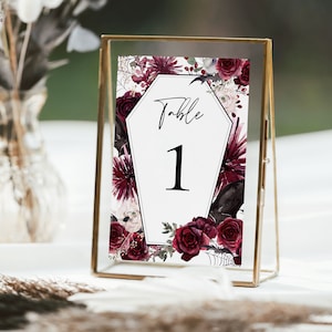 Halloween Tischnummern, Oktober Thema Tischnummern, Spooky Blumen Hochzeit Tischnummern, Digital Printable DIY bh02