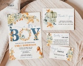 Fall Baby Shower Invitation, Little pumpkin invitation, Gender Neutral Fall Baby Shower, Its A Boy Fall Baby Shower, Editable Digital PF1