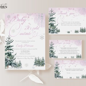 Editable Baby It&#39;s Cold Outside Baby Shower Invitation Bundle, Winter Baby Shower Invitation, Christmas Shower Invite, books for baby W01