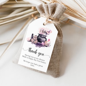 Halloween Baby Shower Gift tag, Baby is brewing Thank you Tag, Little Boo Is Almost Due Favor Tag, Ghost Baby Shower LB05