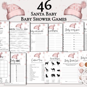 46 Christmas Baby Shower Game Bundle, Santa Baby baby shower Games, Winter Baby Shower Bundle sb01