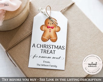 Christmas gift tag, Merry Christmas tag, Holiday Gift Tag, Printable gift tag, Digital Template, Editable