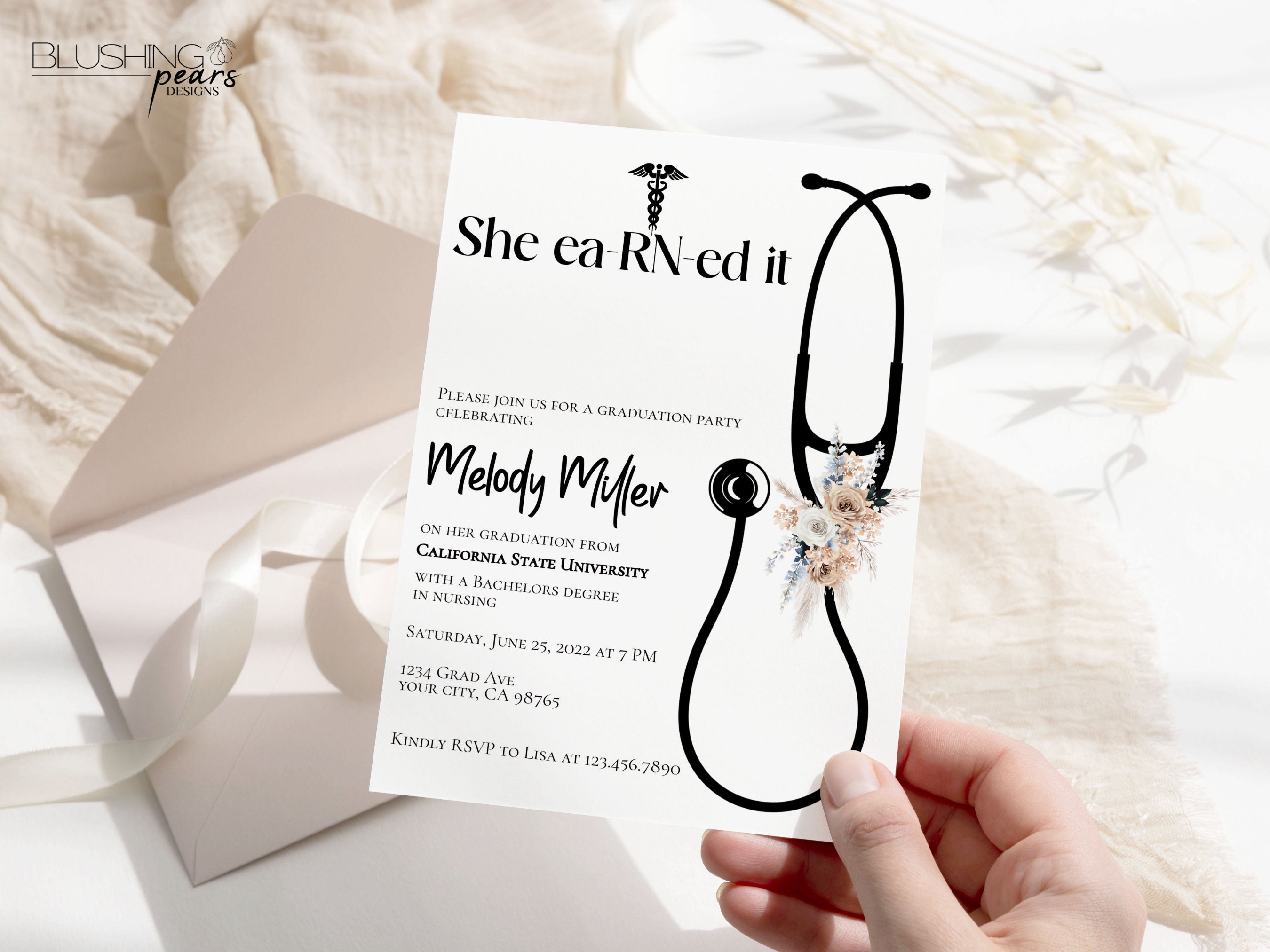 Nurse Graduation Invitation, Nurse Invitation, Safety First Party