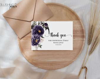 Halloween Thank you Cards, Moody Floral Thank you card, October theme Thank you Card, Spooky Floral Thank you Card, Digital Printable bh02