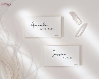 Minimalist Wedding Place card Template, Editable Minimal Wedding place card, Modern Wedding place card, DIY, Printable