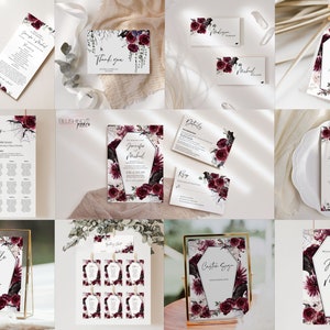 Halloween Hochzeitseinladung Mega Bundle, Oktober Thema Hochzeitspaket, Gruselige Florale Hochzeitseinladung, Digitaldruck diy bh02