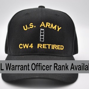 US Army Warrant Officer Retired Hat - All Ranks Available