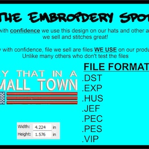 Try That In A Small Town Machine Embroidery Design Files | Instant Download |  7 format files