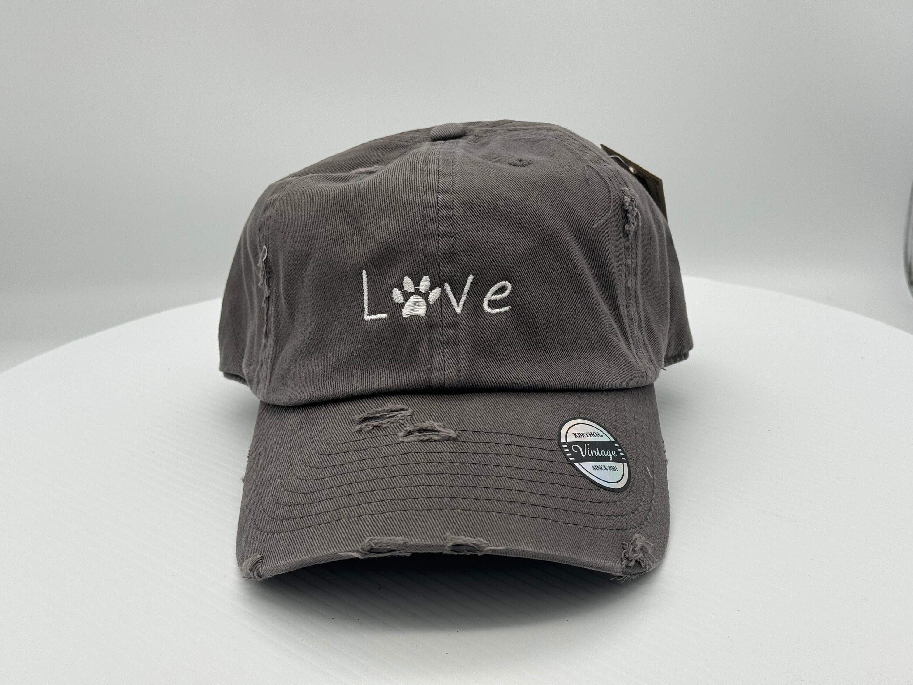 Dog Mom Paw Baseball Cap Adjustable Vintage Look Turquoise Dog Mom Paw Print & Bone Vintage Cap – Caps  main image 4