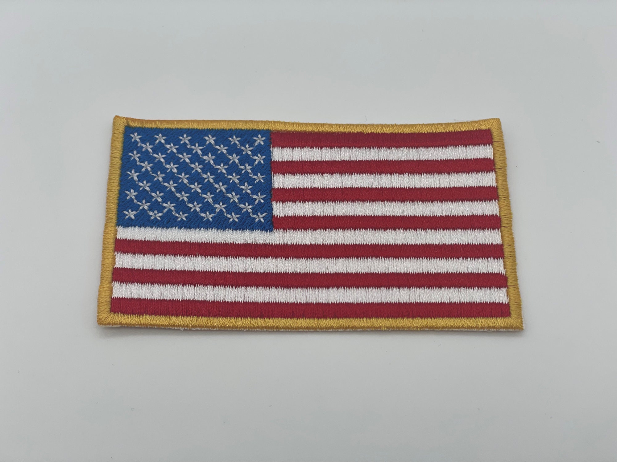 U.S.A. Flag PVC Embroidery Velcro Patch - Red, White, Blue - Pet