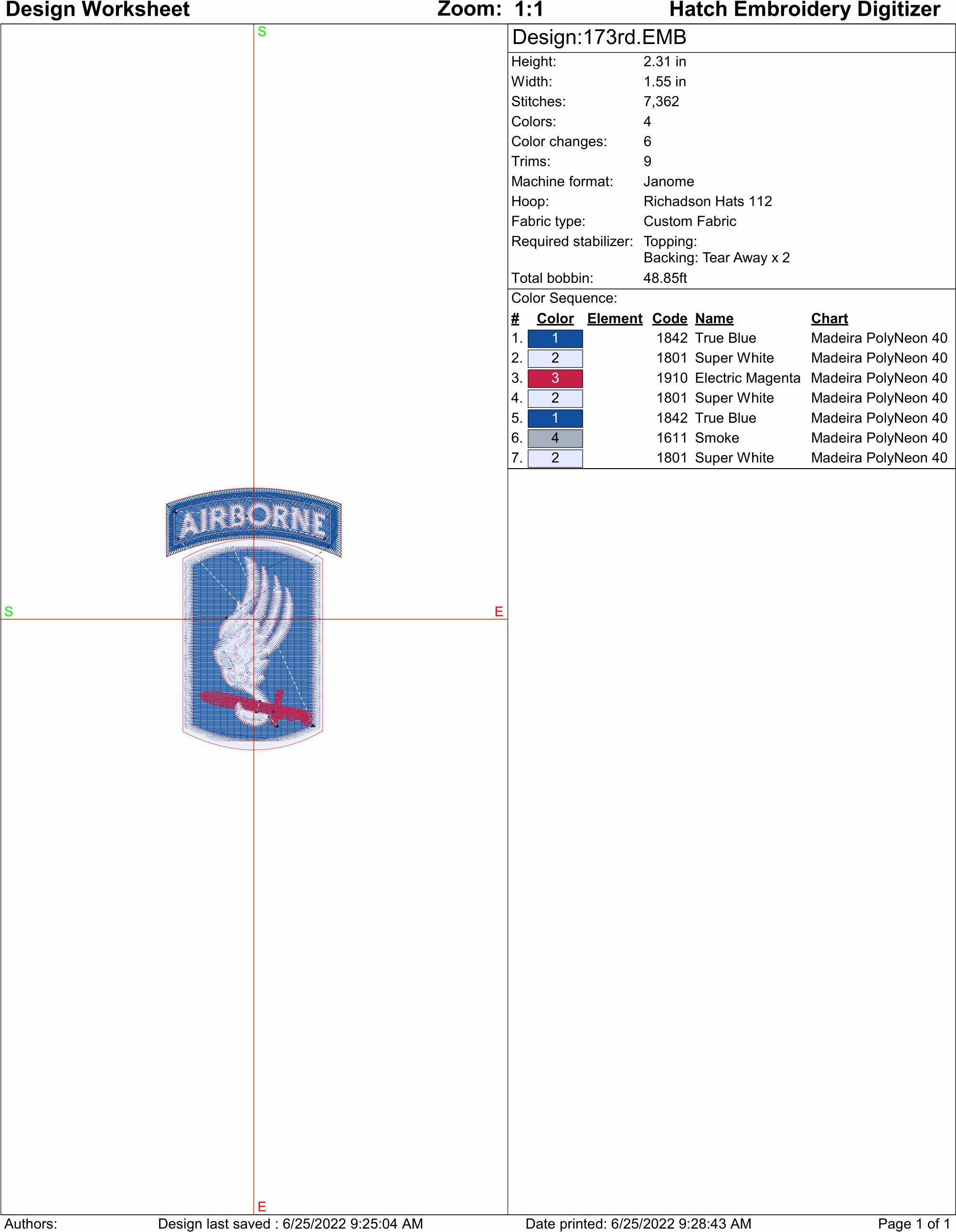 173rd Airborne Brigade Machine Embroidery Design | Instant Download | 7 ...