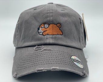 Pug Cute Cartoon Dog | Vintage Distressed Baseball Cap | Dog Mom Dad Gift | Dog Hat | Dog Lover Gift | Fur Mama