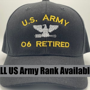 US Army ALL Ranks Retired Embroidered Hat