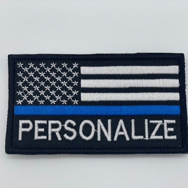 Personalize Thin Blue, Gold, Red Line Patch | Hook and Loop Patch | Custom Patch