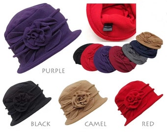 Chapeau seau printemps automne hiver femme, chapeau seau fleur polaire, chapeau cloche florale, chapeau élégant, chapeau de haute qualité, mode, cadeau pour elle