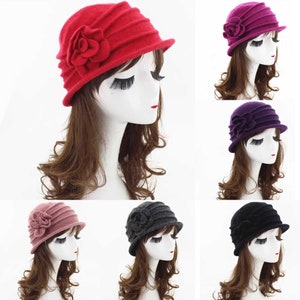 Handmade Wool Hat, Wool Bucket Hat for Women, Spring Fall Winter Hat for Girl, Adjustable Elegant Hat for Women, Cloche Hat, Foldable hats