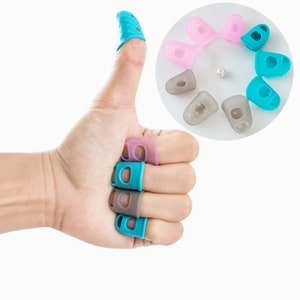 10 Pieces Silicone Finger Protectors Rubber Finger Tips Pads