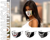 Unisex adult Halloween clown face mask. Horror movie mask. Penny wise mask. Washable and reusable. Balaclava bandana, skull protective mask