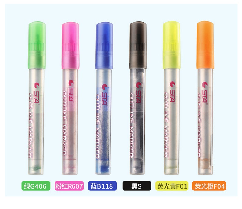 6 colors Atlanta Mall Product outline magic pen DIY double Fluores line craft maker