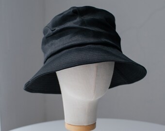 Chapeau Buck surdimensionné fait à la main, chapeau en lin pour homme / femme, chapeau de seau slouchy unisexe, chapeau de casquette de béret de style vintage fait à la main, cadeau pour elle