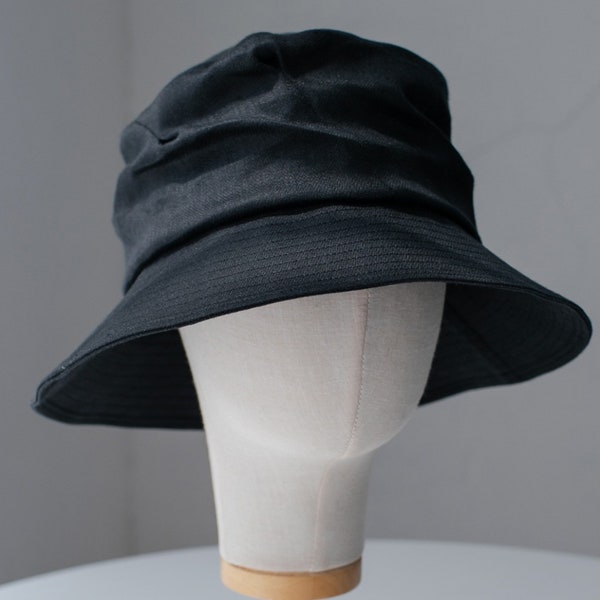 Handmade Oversized Buck Hat, Linen Hat for Man/Women, Unisex Slouchy bucket hat, Handmade Vintage Style Beret Cap Hat, Gift for Her